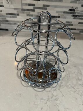 Keurig K-Cup Storage Chrome Finish Coffee Pod Carousel Holder
